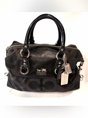 Coach Black Madison Op Art Sofia Vintage Satchel